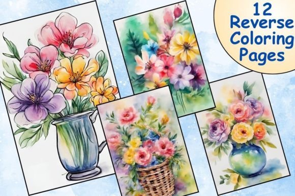Download Adorable Flowers Reverse Coloring Pages - Adorable flowers Collection