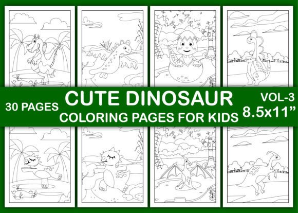 Download Cute Dinosaur Coloring Pages for Kids - Premium Bundle